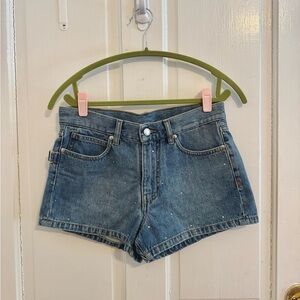Zadig & Voltaire women’s rhinestone studded blue denim shorts size 36 NWT